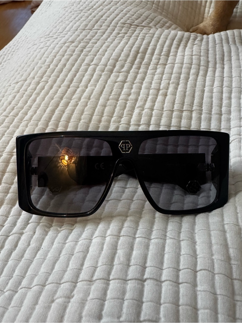 Philipp Plein Black Gradient Oversized Shield Sunglasses